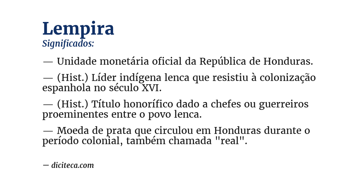 Significado de lempira
