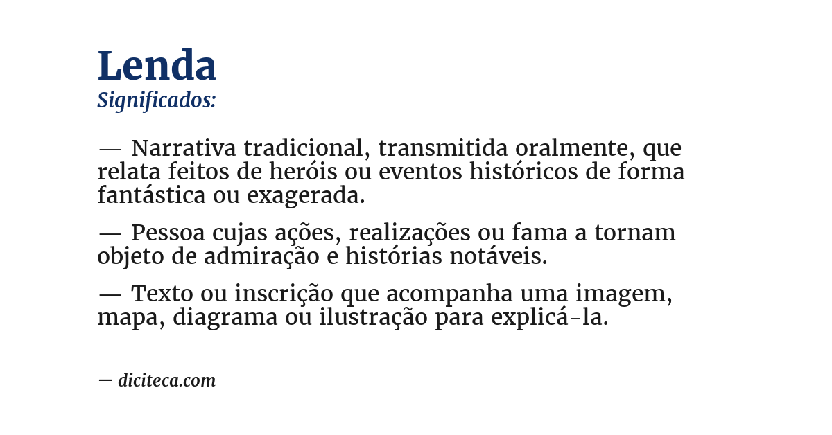 Significado de lenda