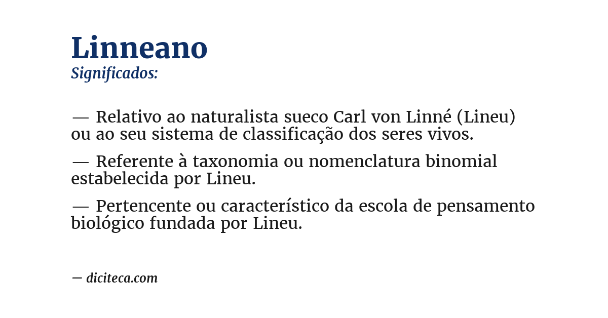 Significado de linneano