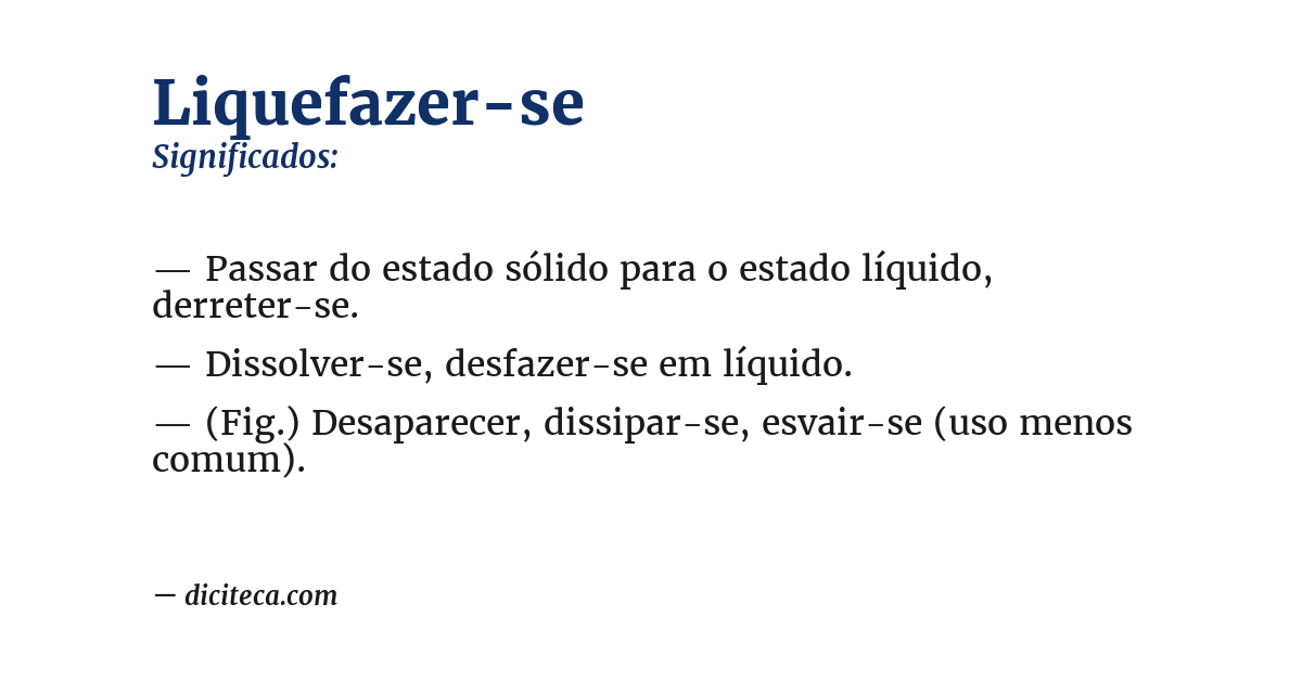 Significado de liquefazer-se
