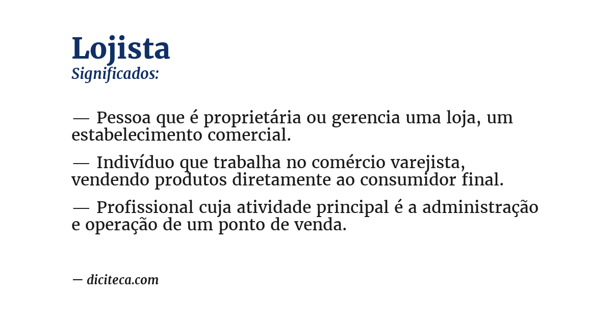 Significado de lojista