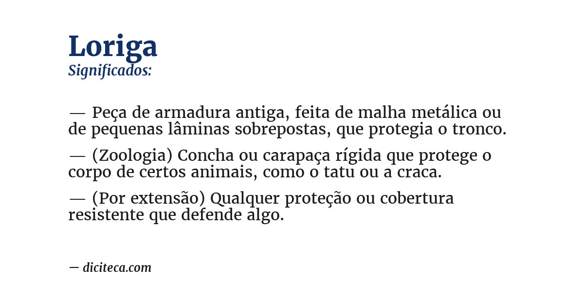 Significado de loriga
