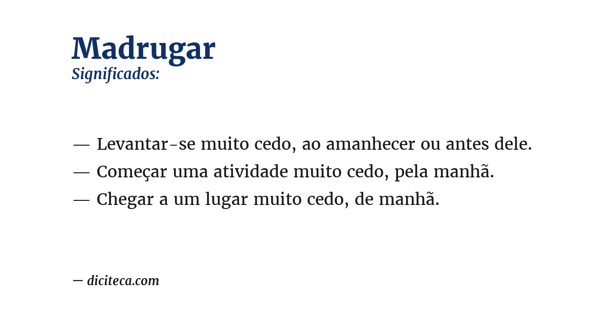 Significado de madrugar