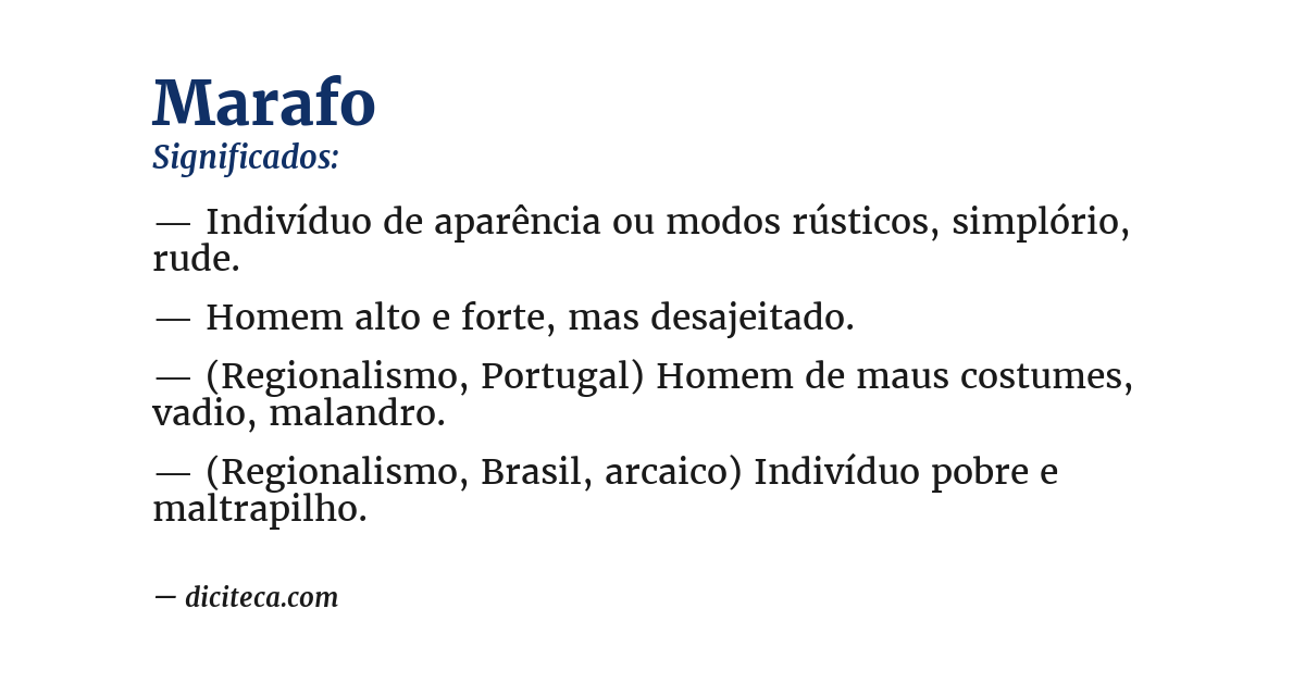 Significado de marafo