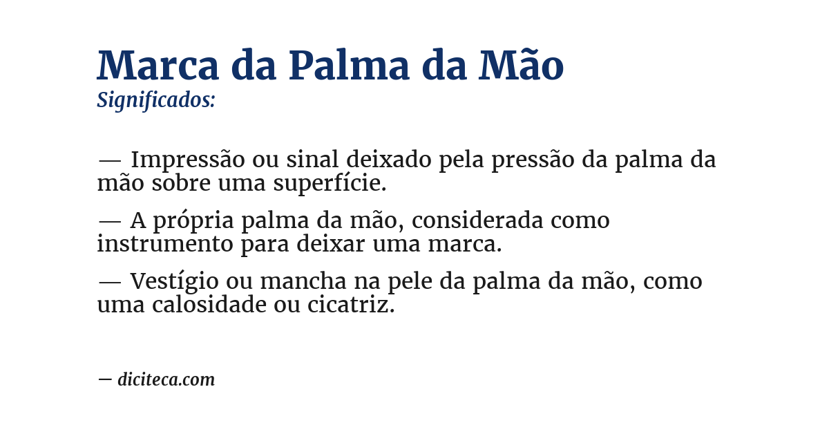 Significado de marca da palma da mão