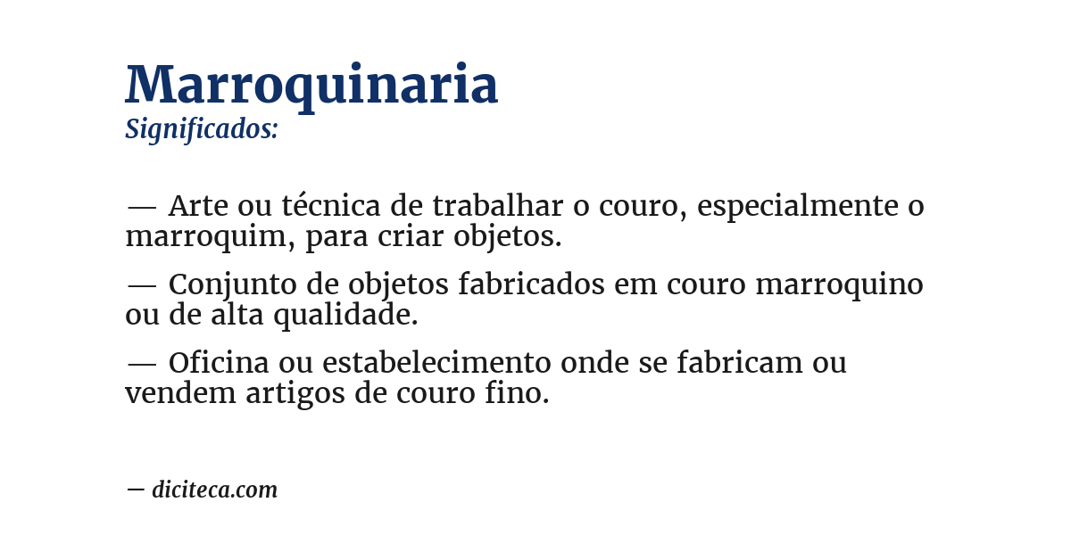 Significado de marroquinaria