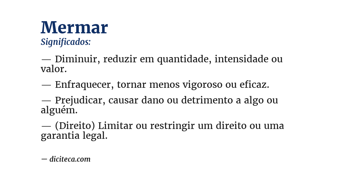 Significado de mermar