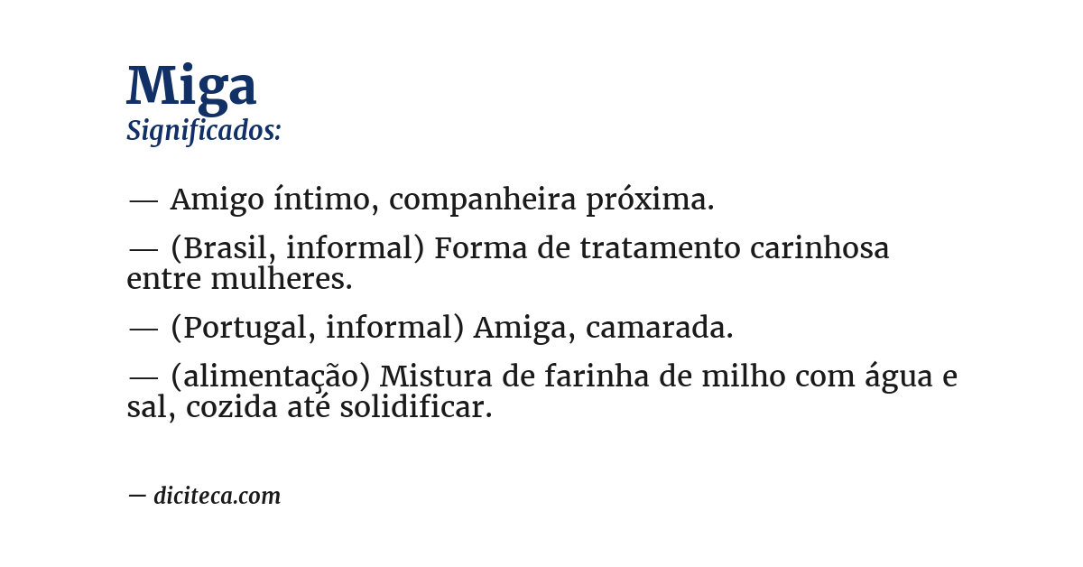 Significado de miga