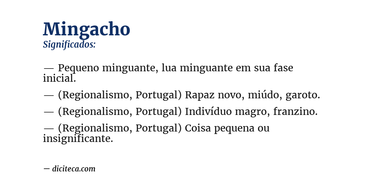 Significado de mingacho