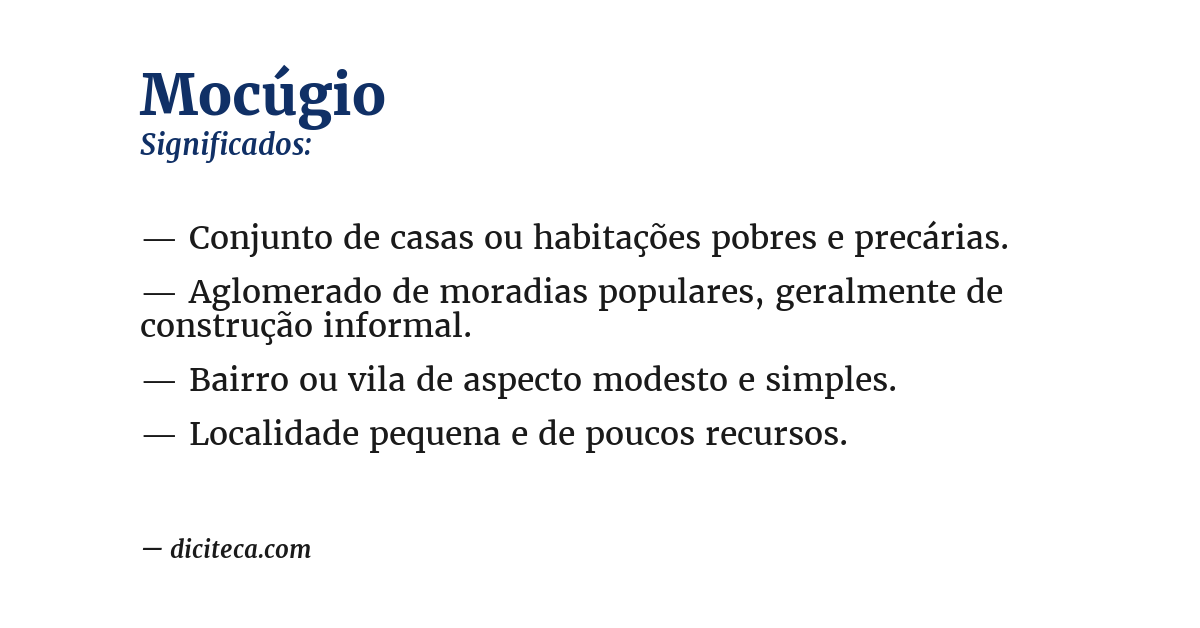 Significado de mocúgio