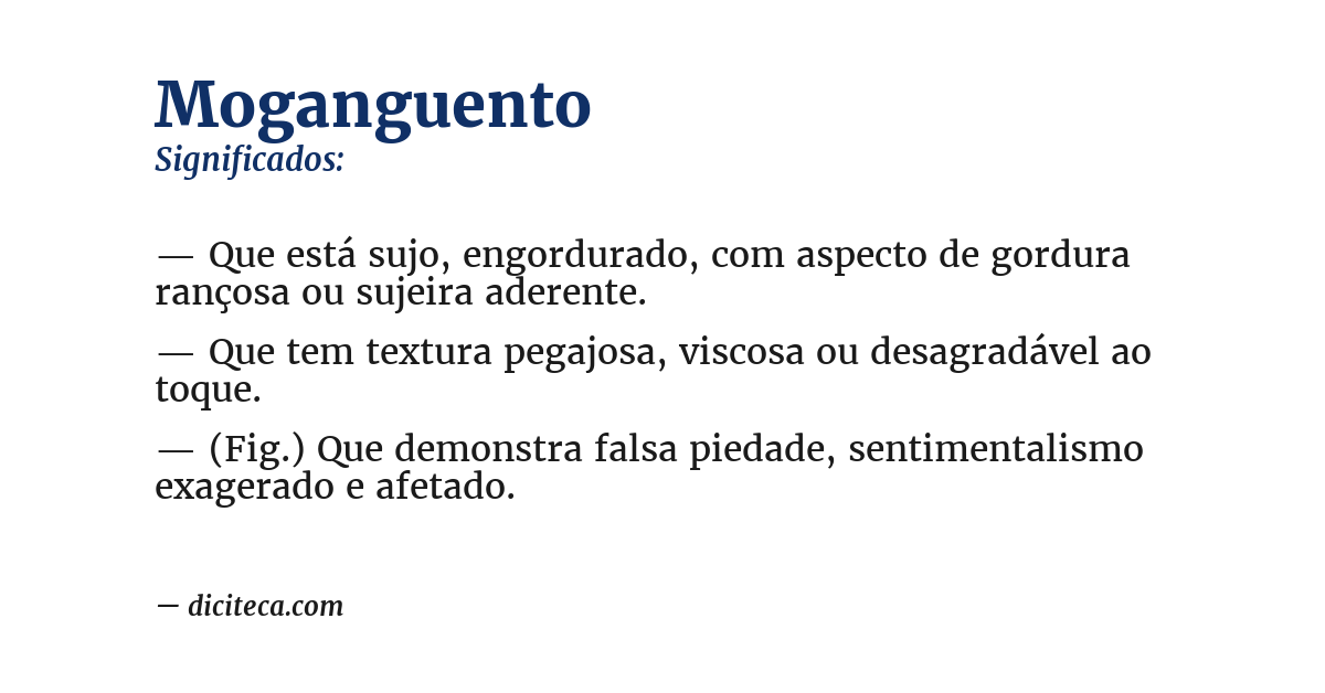 Significado de moganguento