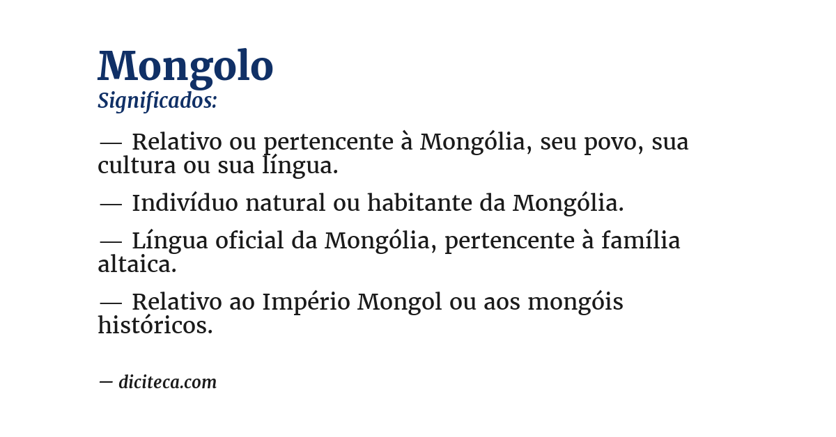 Significado de mongolo