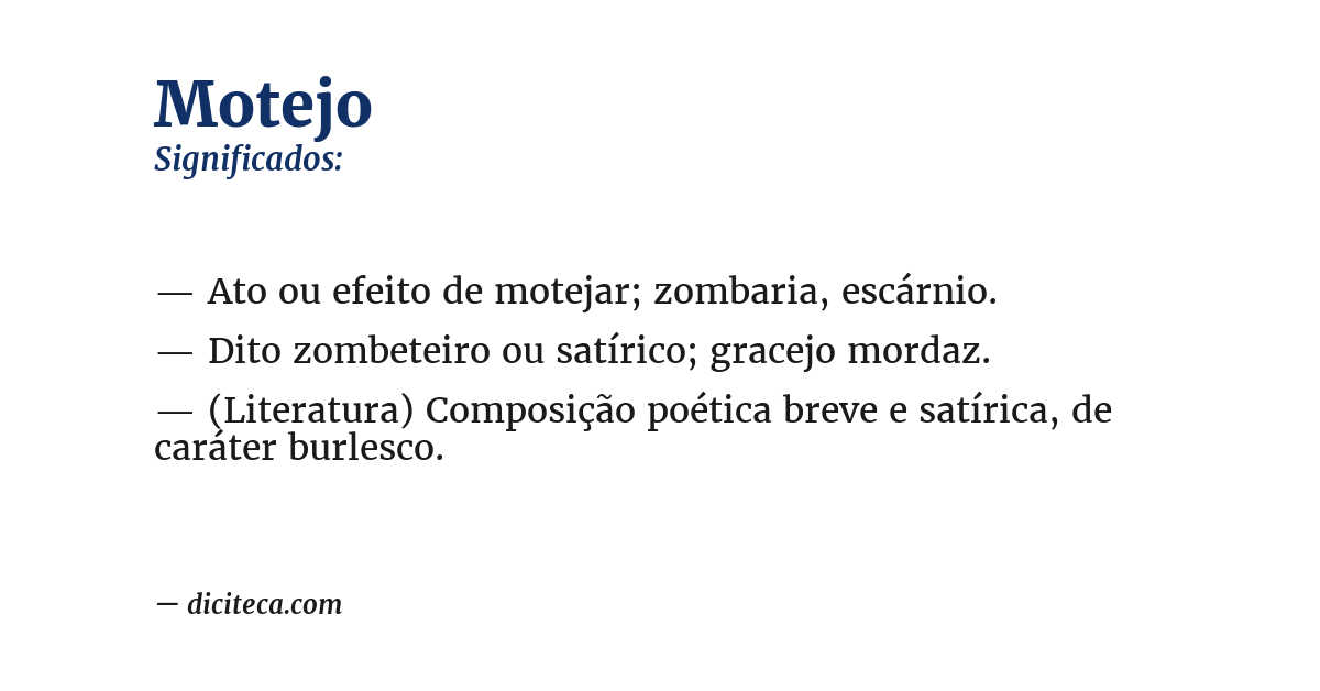 Significado de motejo