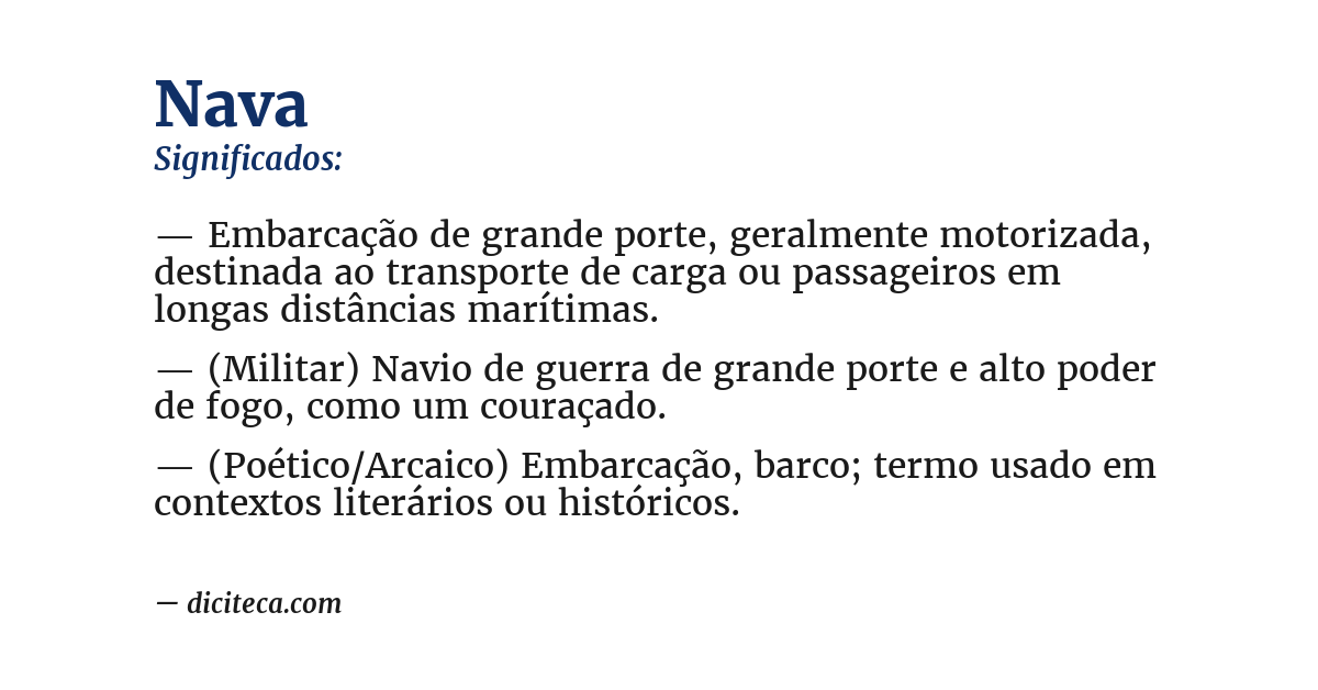 Significado de nava