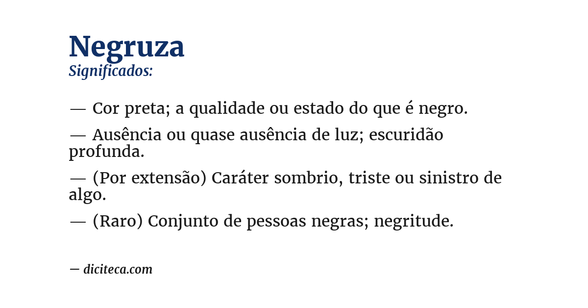 Significado de negruza