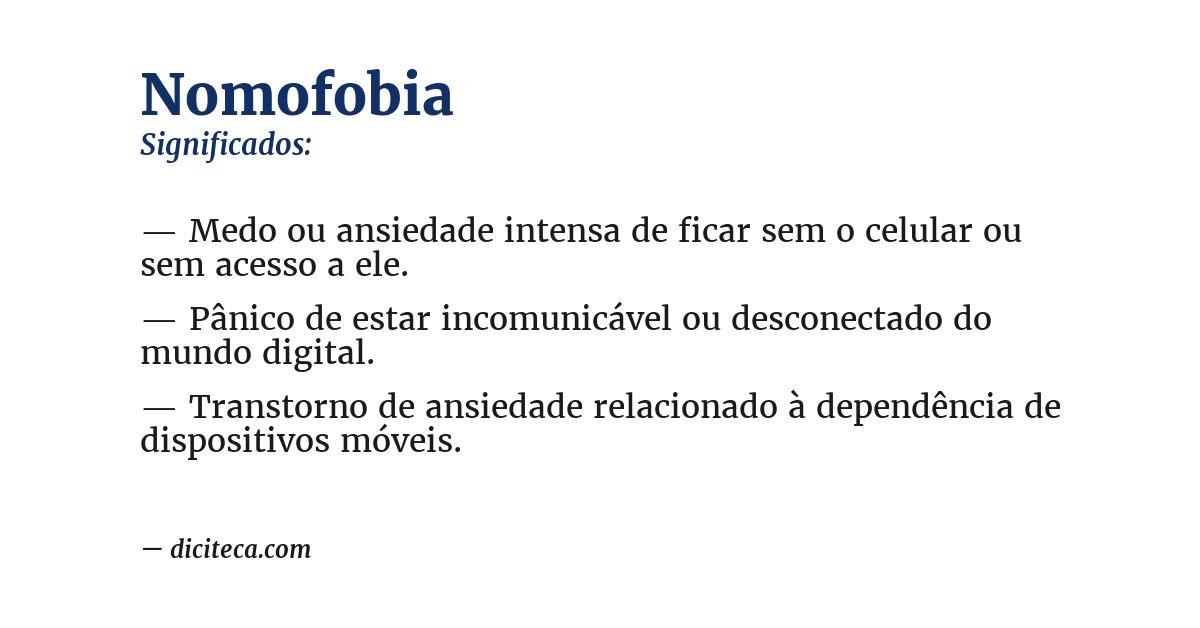 Significado de nomofobia