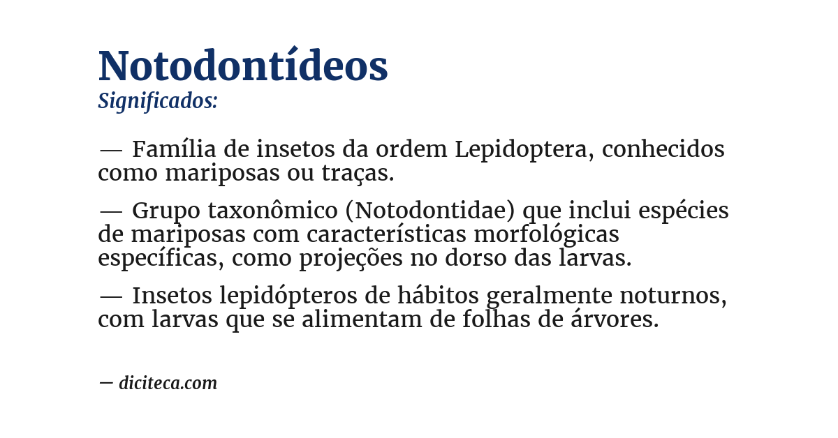 Significado de notodontídeos