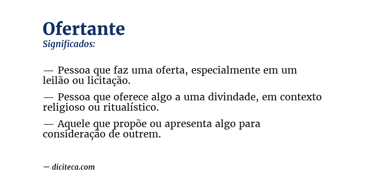 Significado de ofertante