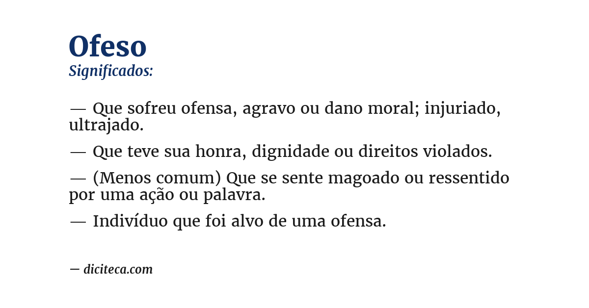 Significado de ofeso