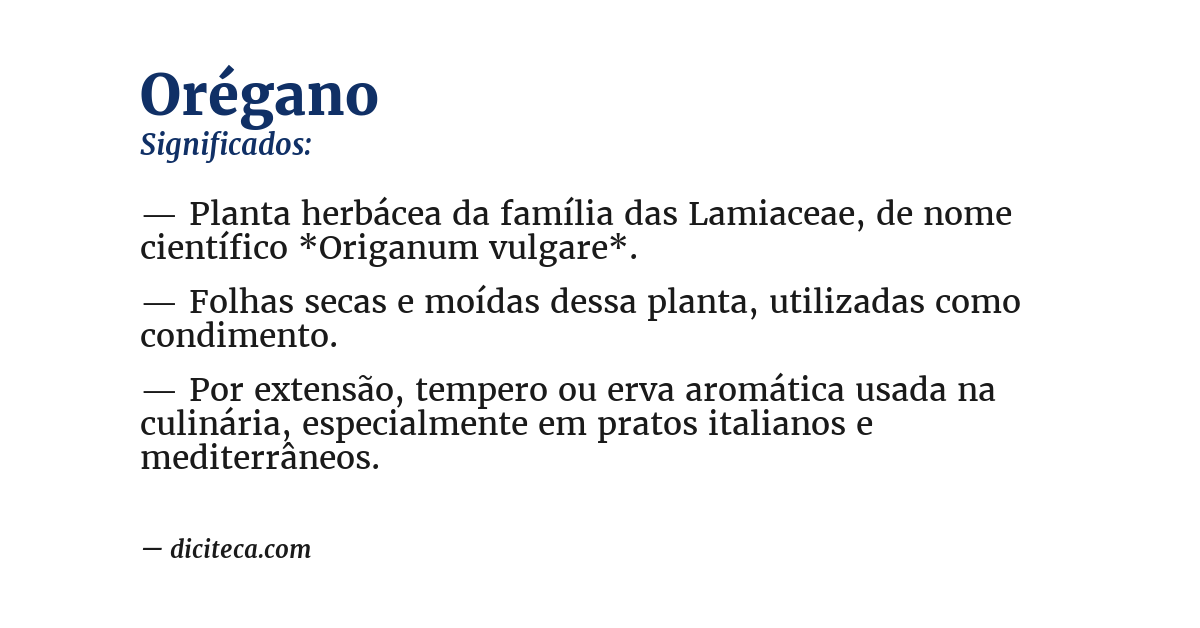 Significado de orégano