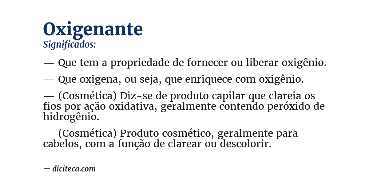 Significado de oxigenante