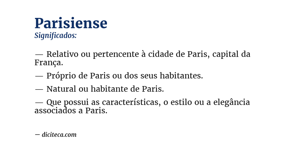 Significado de parisiense