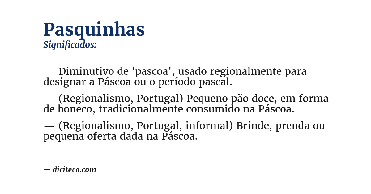 Significado de pasquinhas