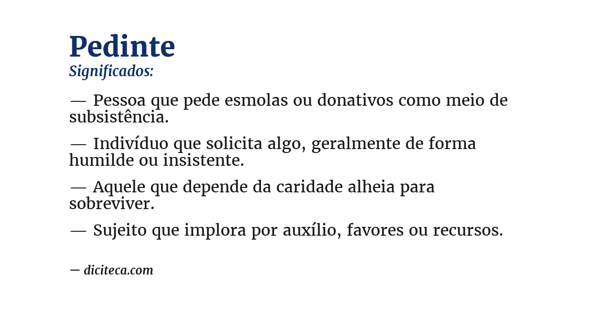 Significado de pedinte
