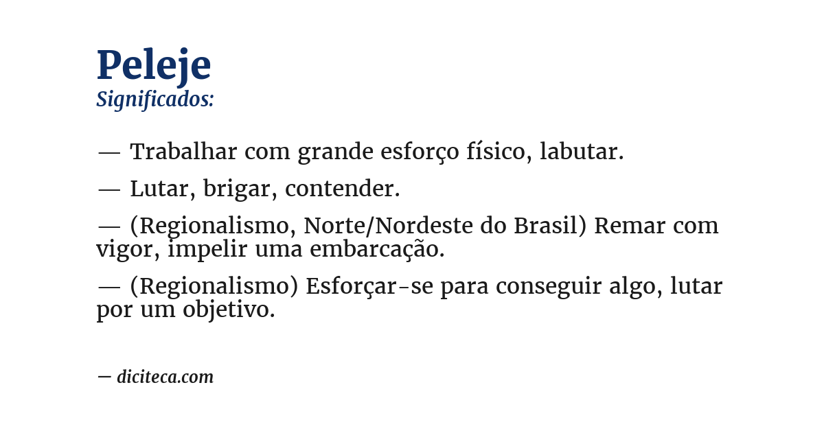 Significado de peleje