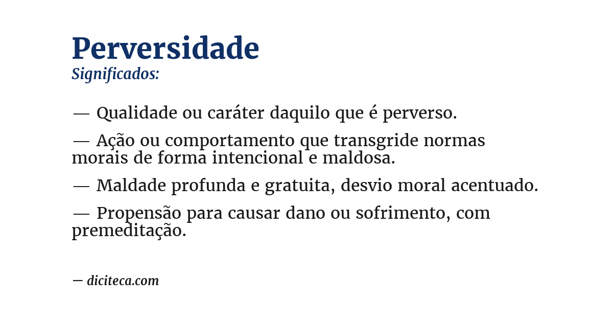 Significado de perversidade