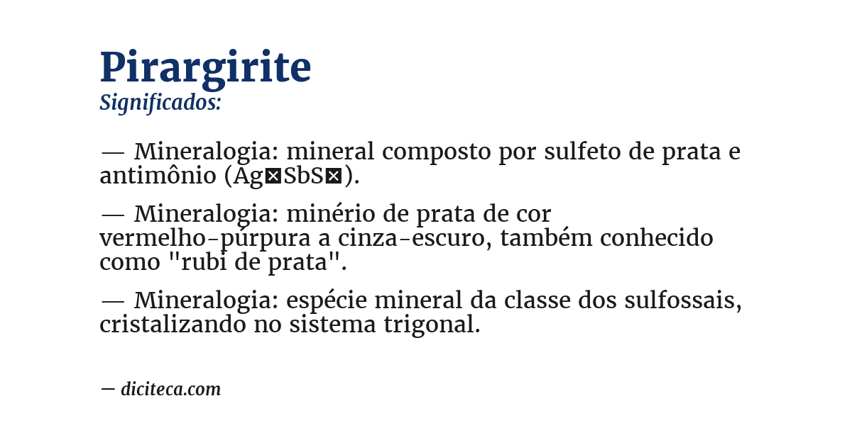 Significado de pirargirite