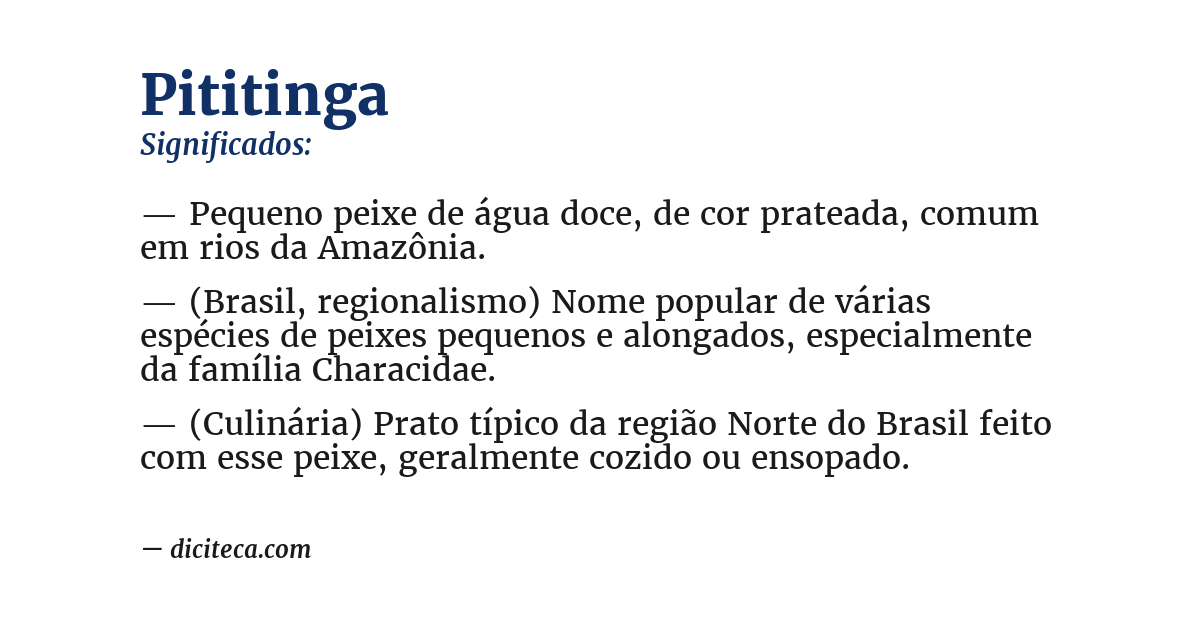 Significado de pititinga