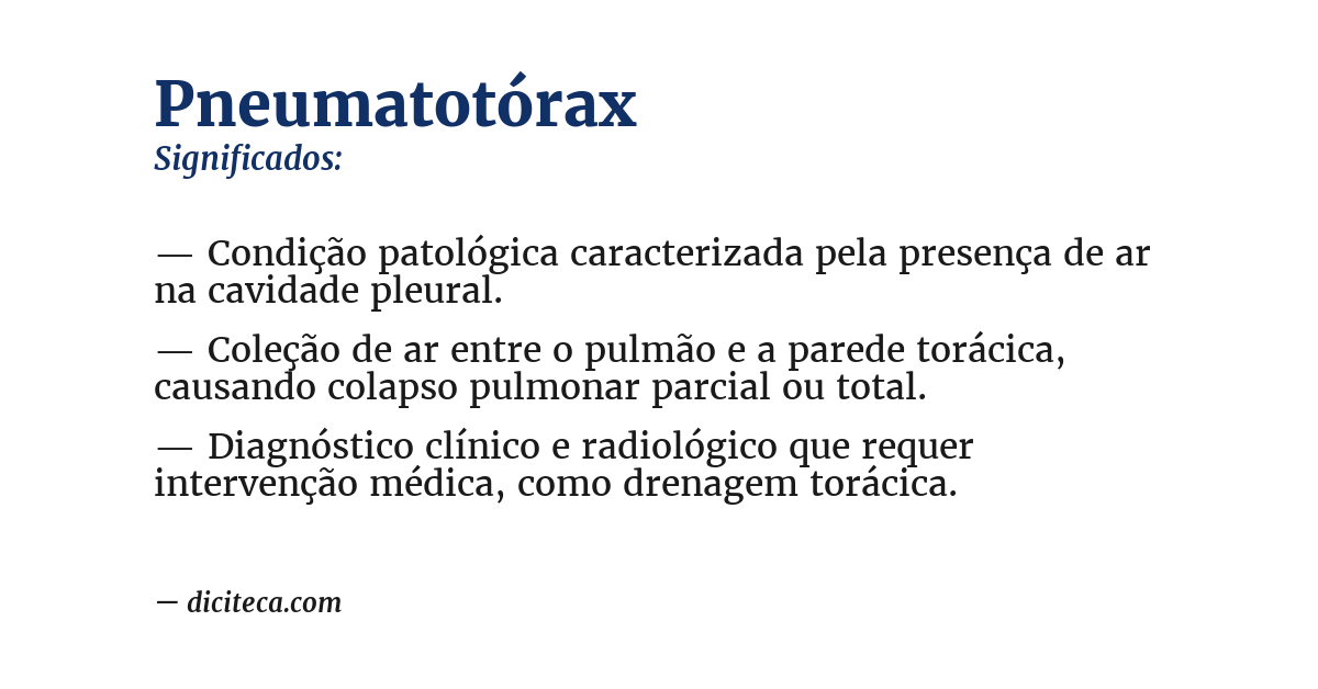 Significado de pneumatotórax