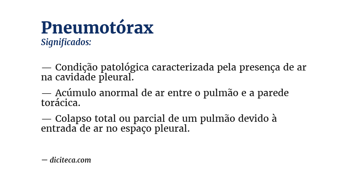 Significado de pneumotórax
