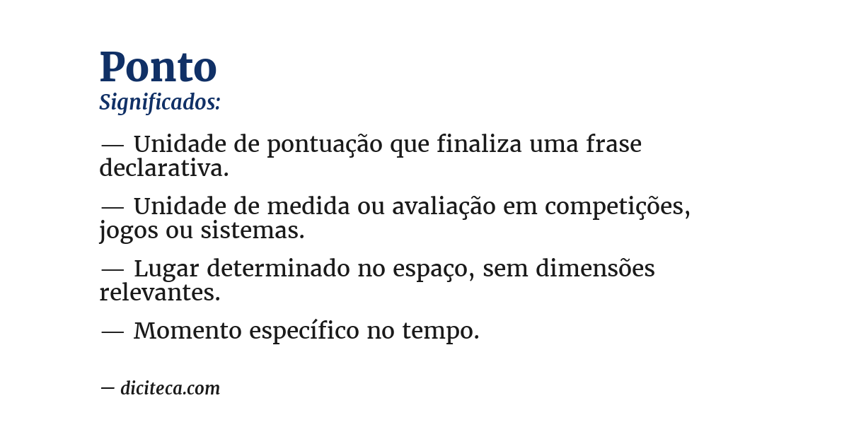 Significado de ponto