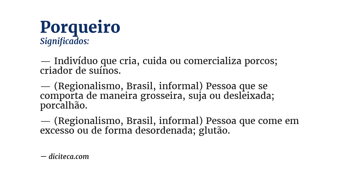Significado de porqueiro