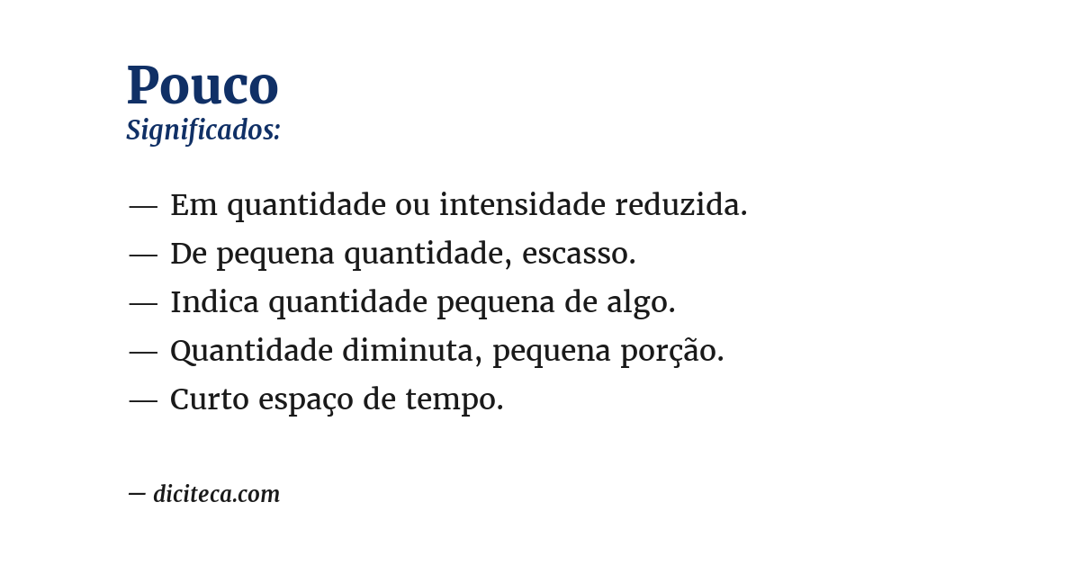 Significado de pouco