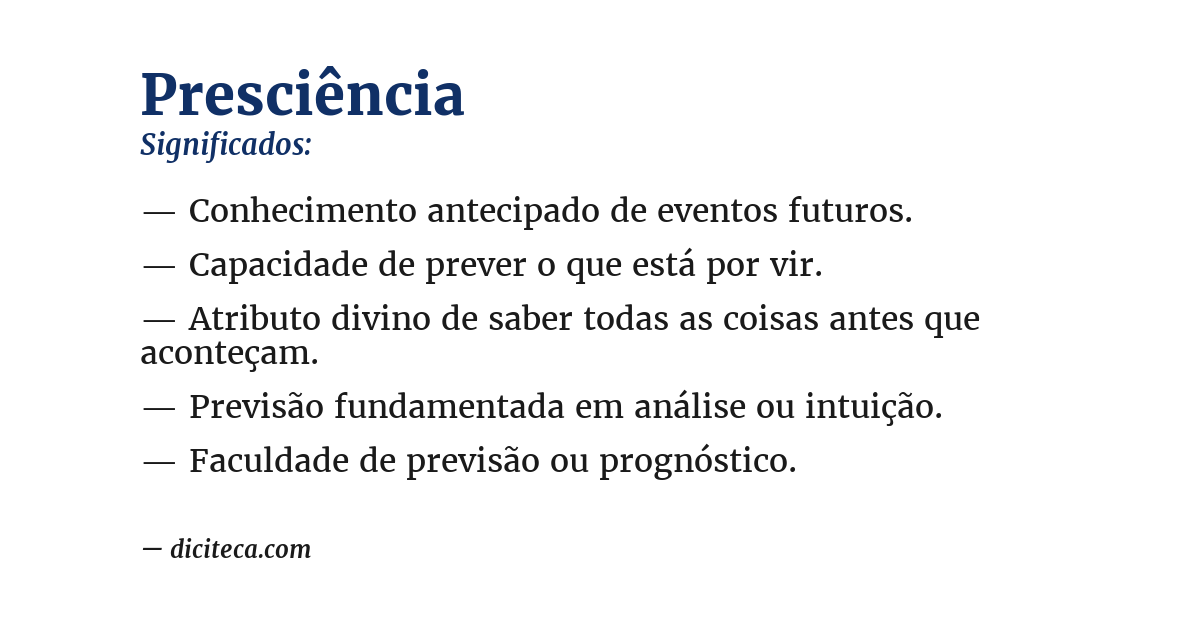Significado de presciência