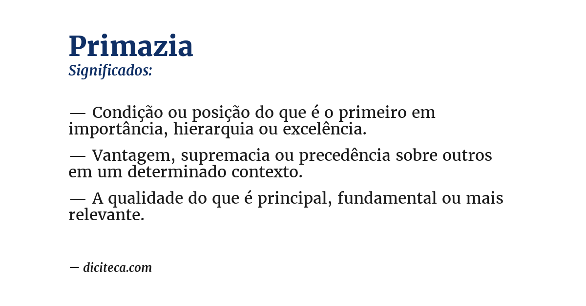 Significado de primazia