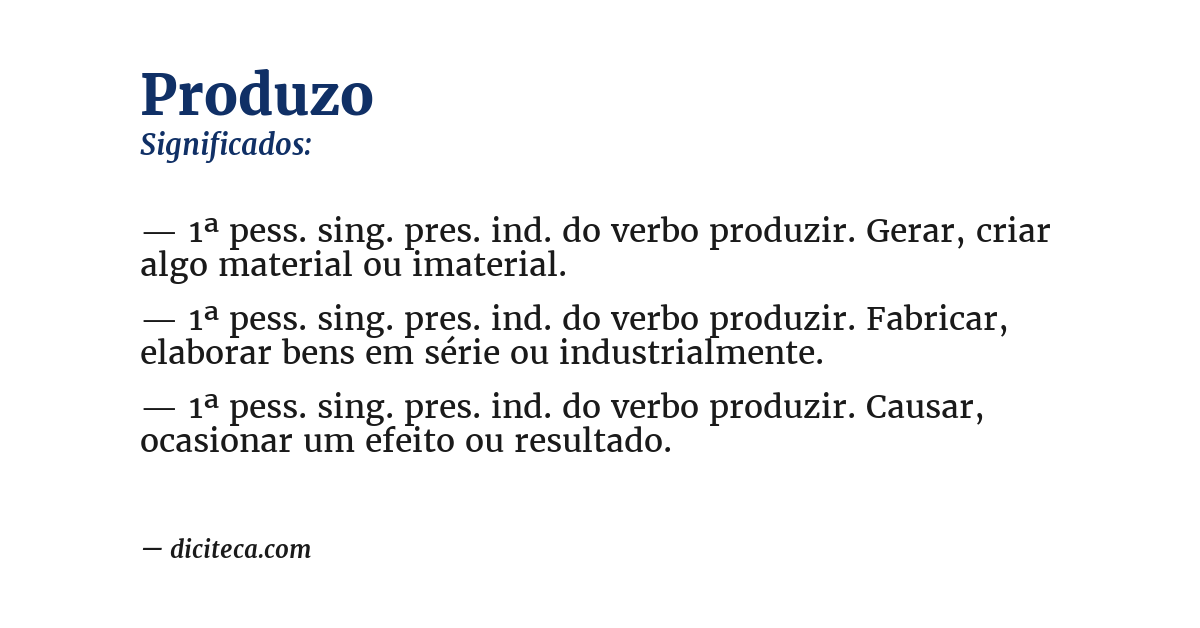 Significado de produzo