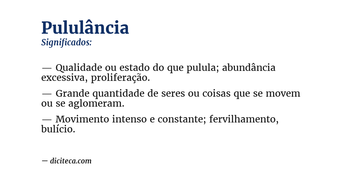 Significado de pululância