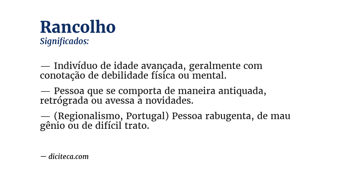 Significado de rancolho