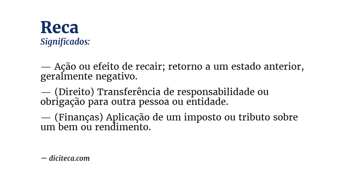 Significado de reca