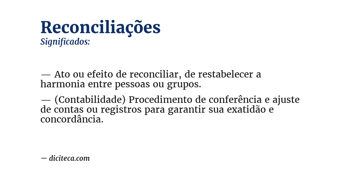 Significado de reconciliações
