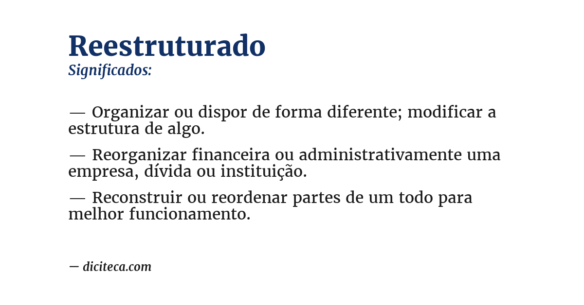 Significado de reestruturado