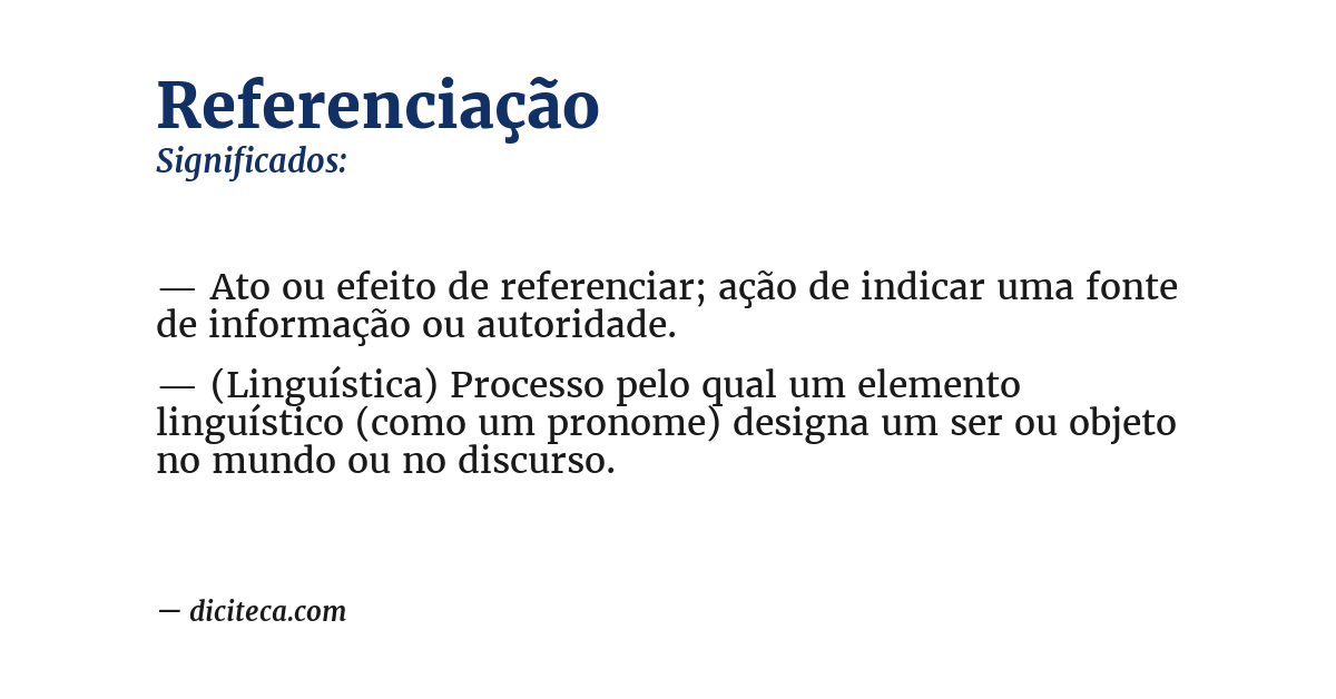 Significado de referenciação