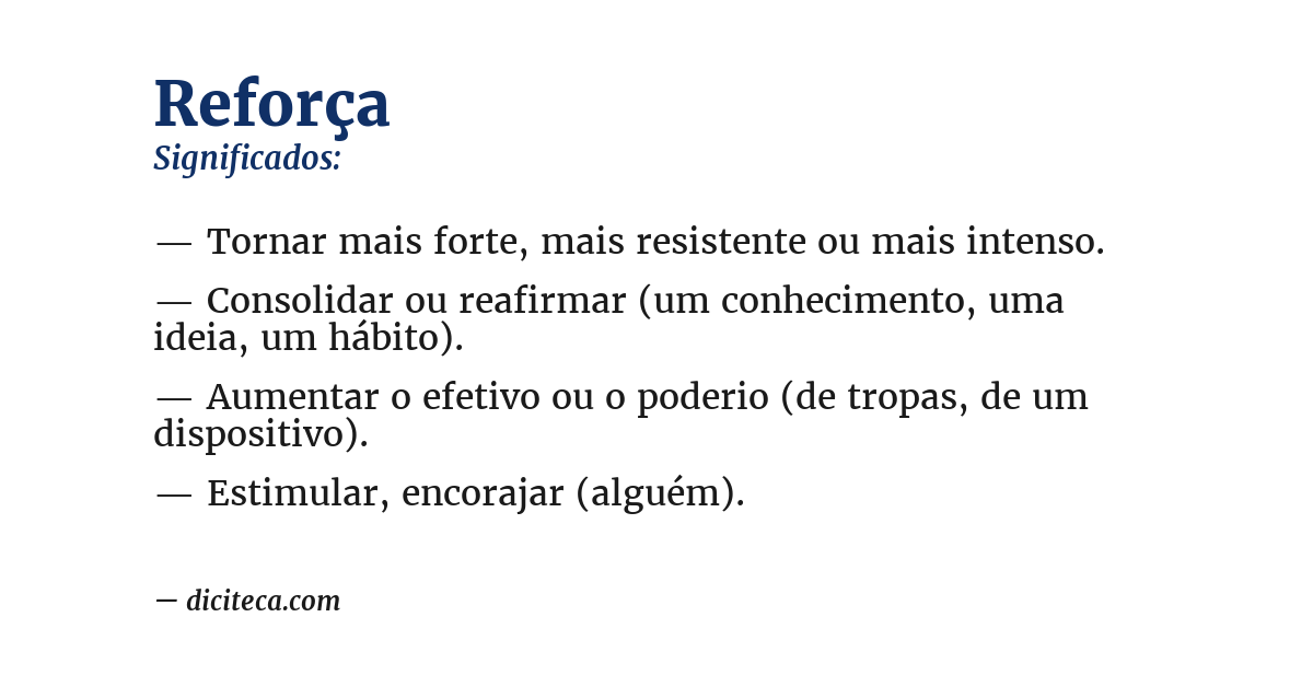 Significado de reforça