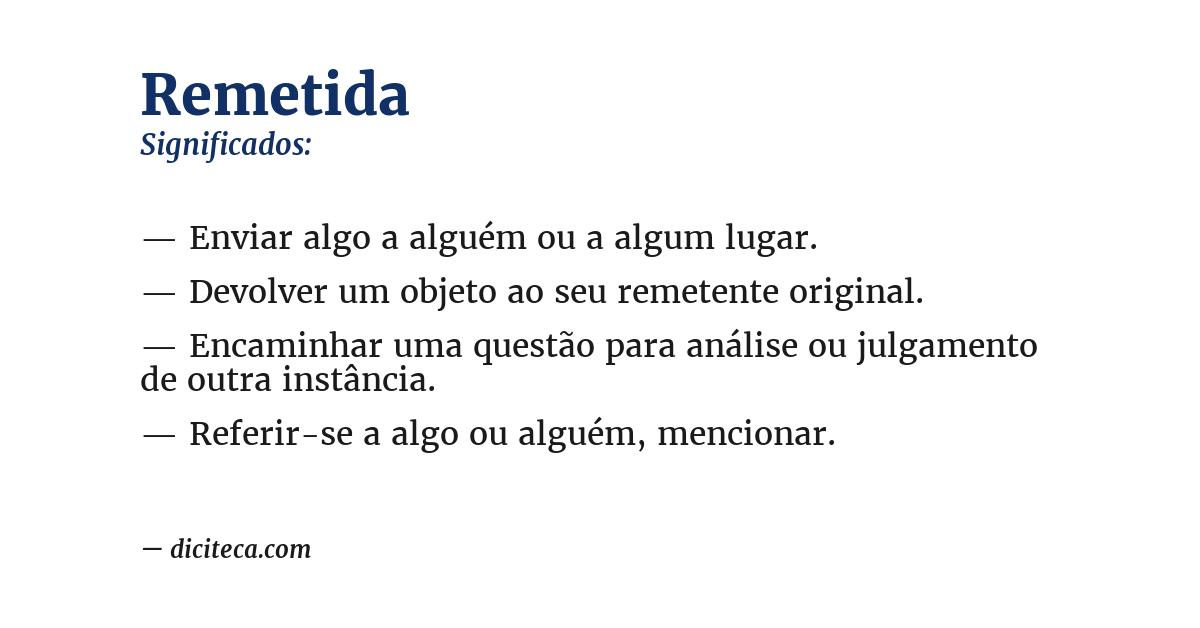 Significado de remetida