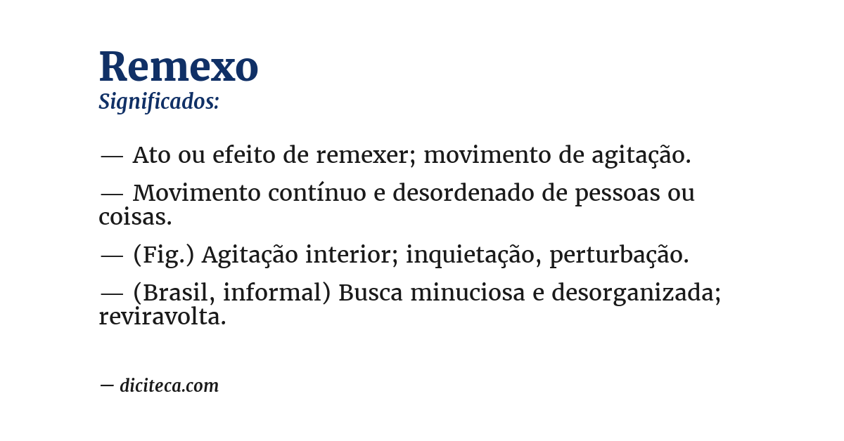 Significado de remexo