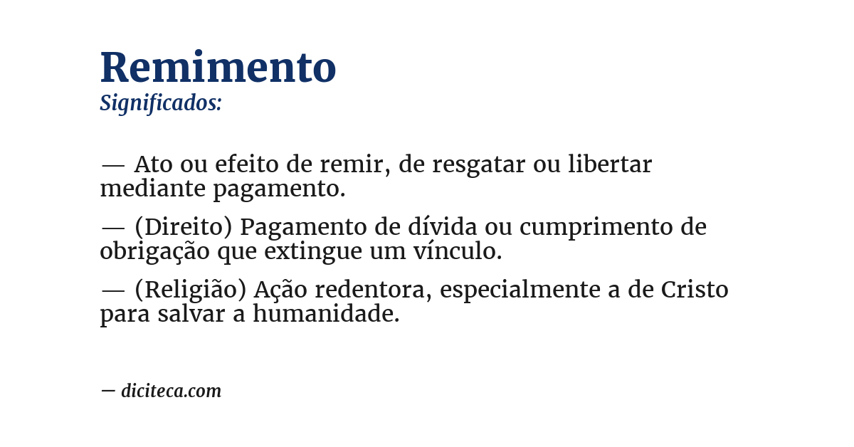 Significado de remimento